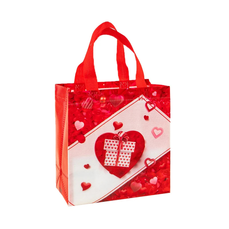 StoBag, Valentine’s Day Non Woven Gift Bags, Set of 12/30, Eco-Friendly and Perfect for Romantic Occasions, Packing Presents