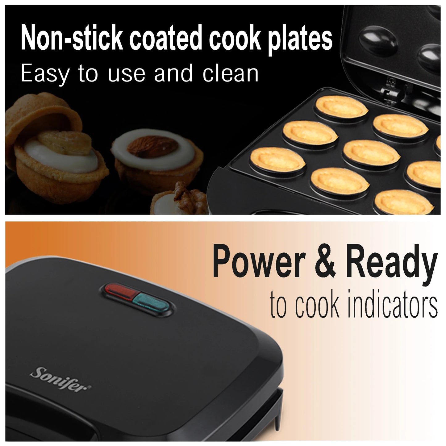 Electric Walnut Cake Waffle Maker 750W Cooking Kitchen Appliances Breakfast Waffles Machine Non-stick Iron Pan Sonifer