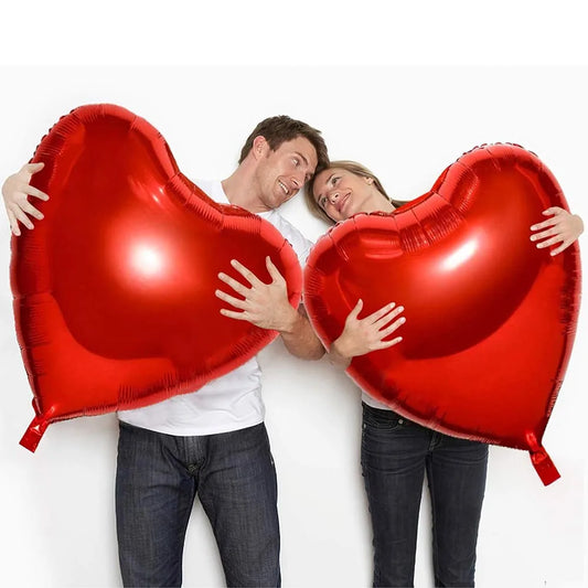 2/4/8pcs 32 Inches Large Heart Shaped Balloons Huge Red Foil Balloons Valentine's Day Love Balloons for Wedding  Decorations