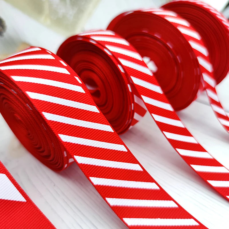 Diagonal Striped Thread Ribbon Ribbon 10 Yards Carnival Ribbon Gift Box Packaging Ribbon Holiday Scene Christmas Decoration ﻿