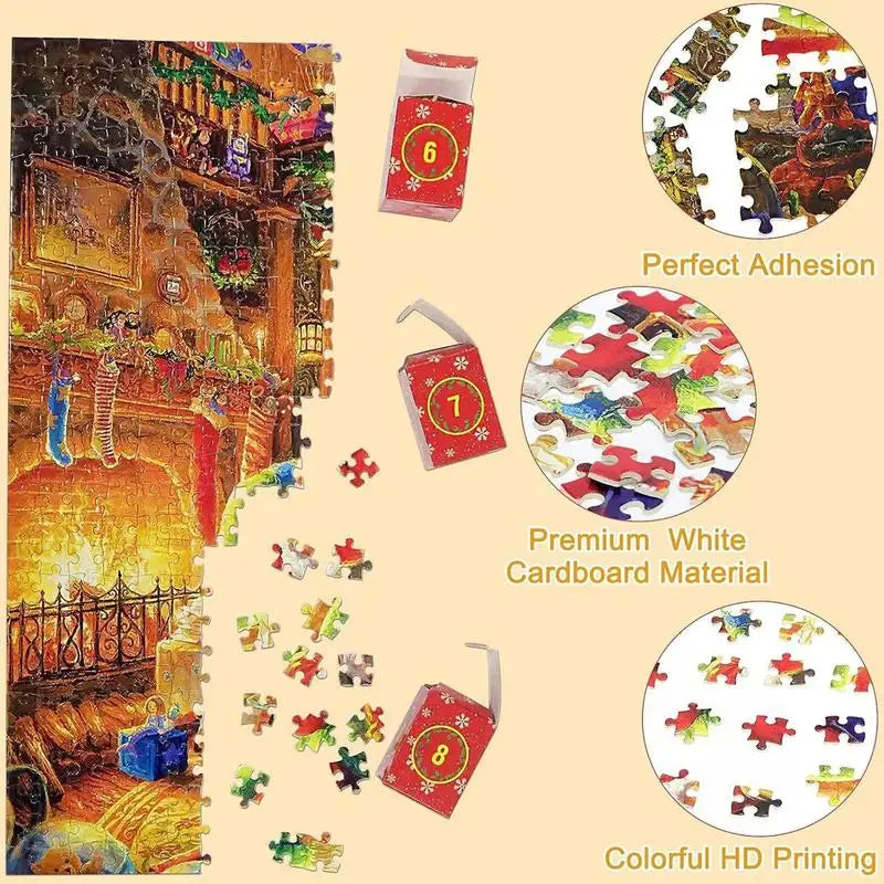 1008 Pieces Christmas Jigsaw Puzzles Advent Calendar 24 Days Countdown Advent Puzzle Surprise Gift Box Christmas Gift For Kids