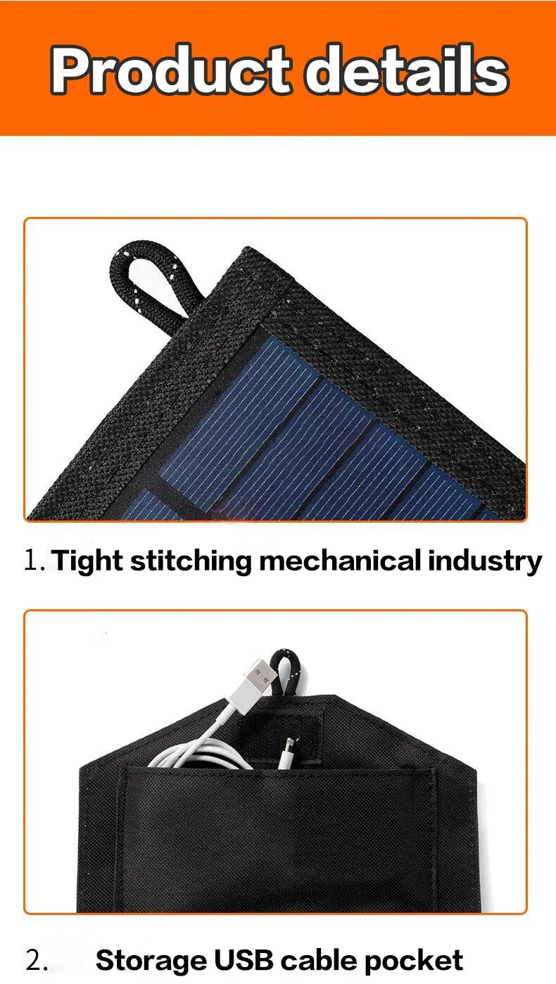 800W Foldable Solar Panel Portable 6-fold Solar Panels Charger USB 5V DC Full Time Power Solar Panel Mobile Power Supply