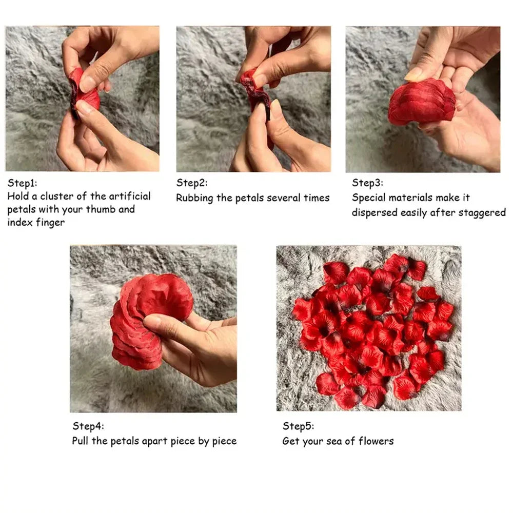 100-10000Pcs Top Colorful Artificial Fake Rose Petals Red White Gold Roses Petal Flowers Romantic Wedding Party Valentine Decor