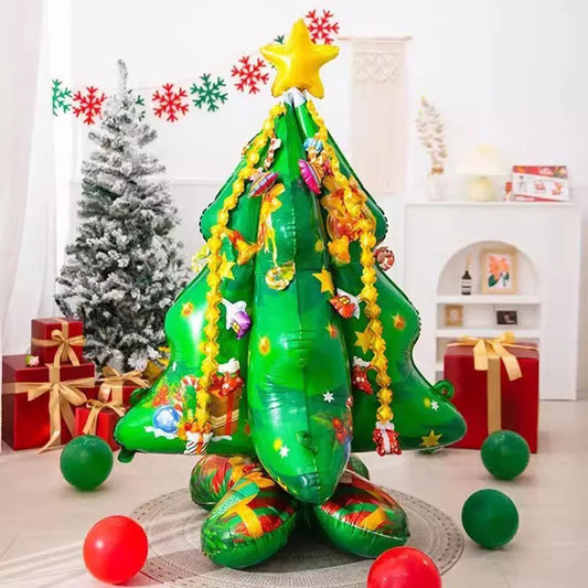 105x145cm Inflatable Christmas Balloons Party Decor Santa Claus Snowman Elk Balloon Xmas Tree Merry Christmas Mall Decoration