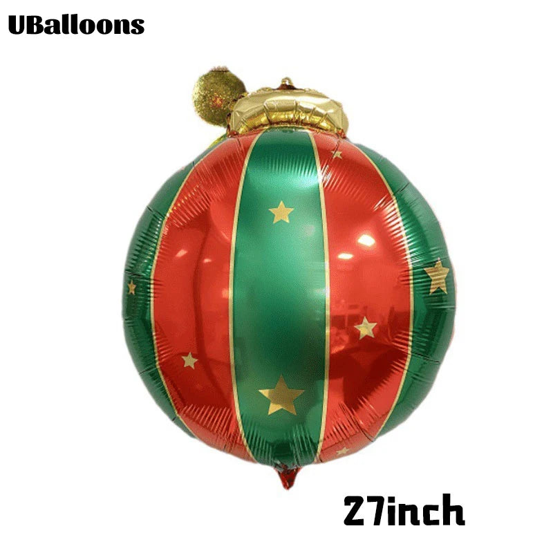 1/3/5Pcs Christmas Ball Balloons Christmas Ornaments 27inch Inflatable Ball Foil Balloons for Christmas New Year Party Decoratio