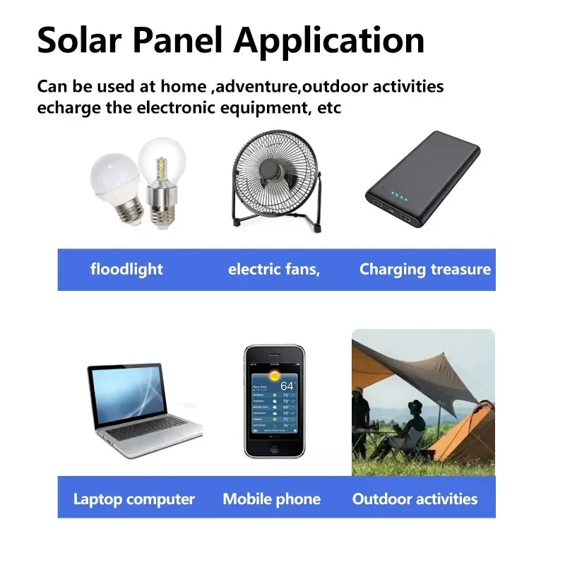 200W 5V Foldable Portable Solar Panel Mobile Electronic Product Power Bank Outdoor Waterproof USB Camping And Hiking Accessories