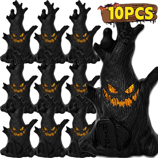 10/1PCS Halloween Ghost Tree LED Lights Battery Powered Warm Color Candles Lamps Haunted House Horror Props Home Party Supplies