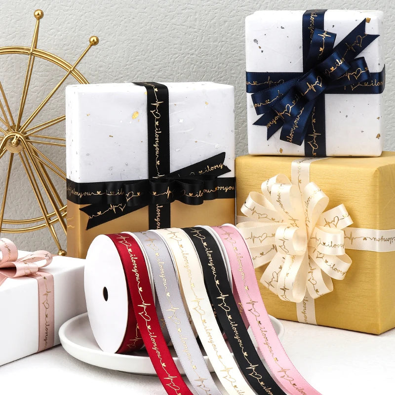 10 Yards Love You Collection High Quality Ribbon Valentine's Day Wedding Event Party Christmas Decoration Baking Bouquet Bow