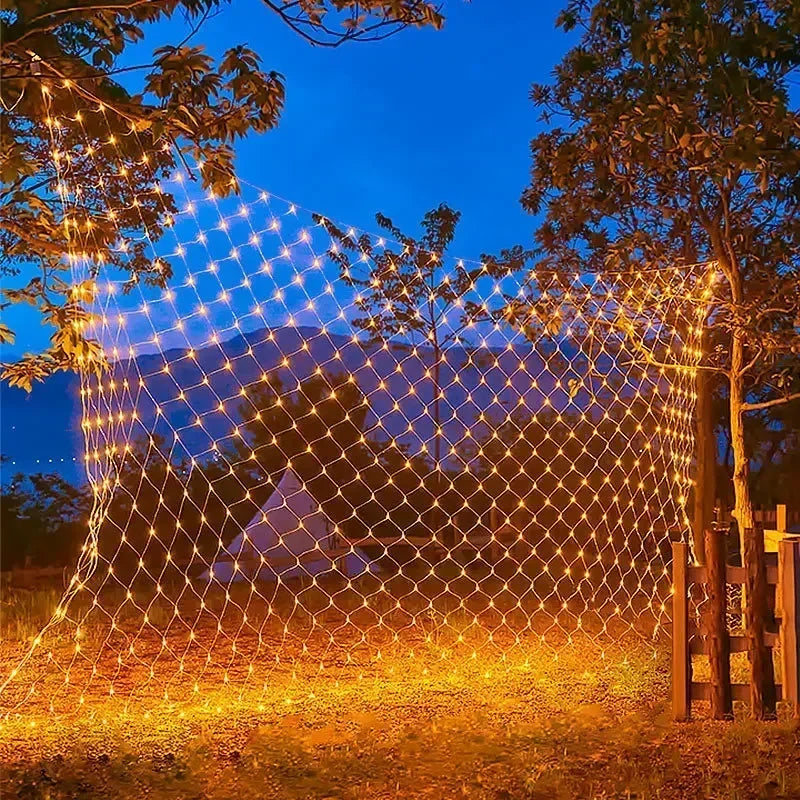 6x4M 3x3M LED Net Mesh Light Christmas Window Curtain String Light Outdoor Fairy Light Garland for Wedding Holiday Decor Lamp