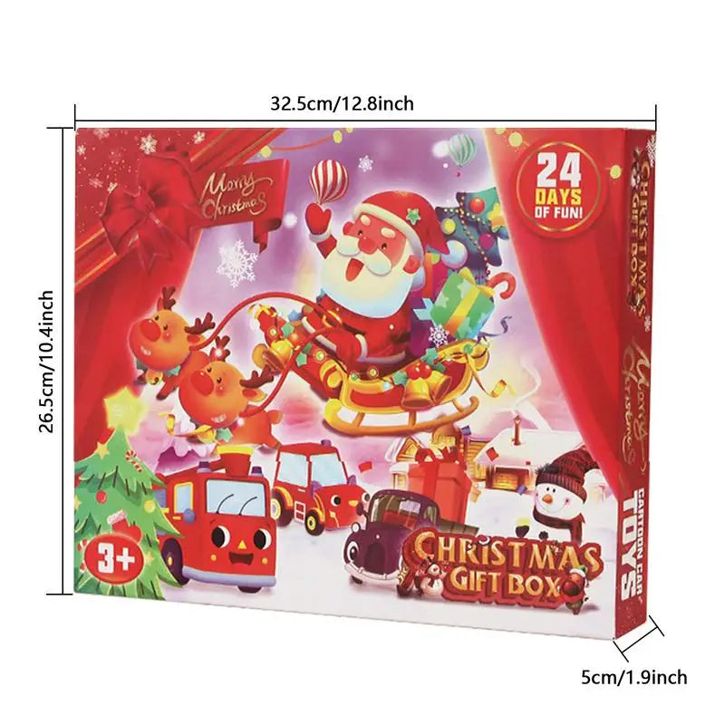 Vehicle Toys Set Advent Calendar Gift Box 24 Days Christmas Countdown Calendar Pull Back Car Toys Surprise Blind Box Kids Favors