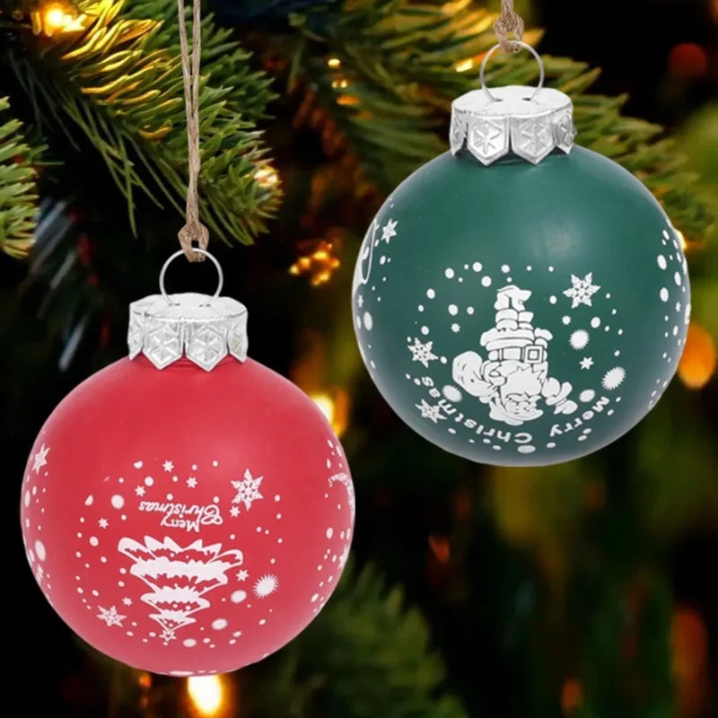 2/12PCS Christmas Balls Red Green Xmas Tree Ornaments Ball New Year Hanging Pendant Home Party Gift Holiday Decoration Supplies