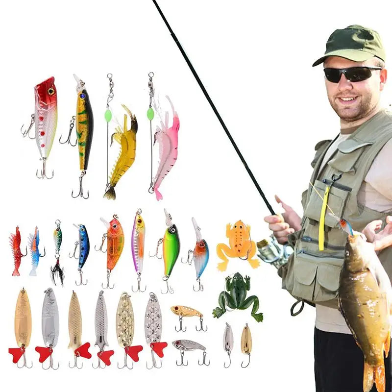 24 Days Christmas Advent Calendar 2024 Fishing Christmas Countdown Calendar Fish Bait Christmas Calendar for Christmas Gifts