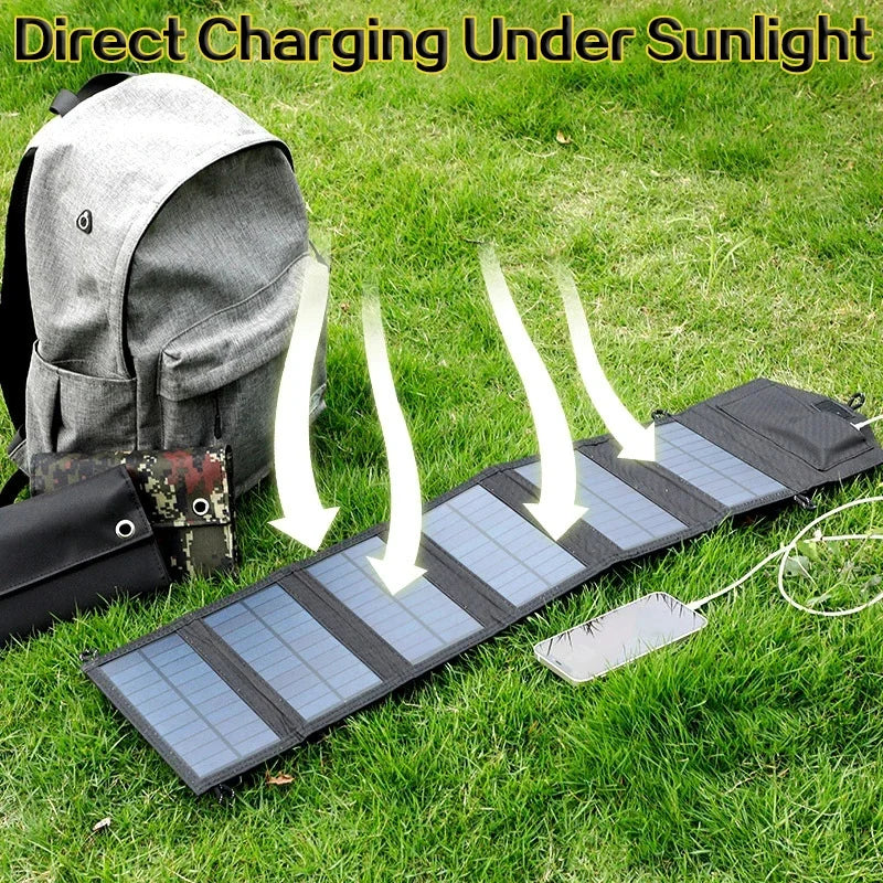 800W Foldable Solar Panel Portable 6-fold Solar Panels Charger USB 5V DC Full Time Power Solar Panel Mobile Power Supply