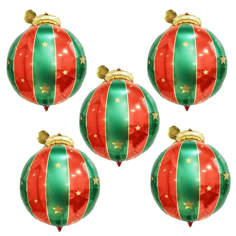 1/3/5Pcs Christmas Ball Balloons Christmas Ornaments 27inch Inflatable Ball Foil Balloons for Christmas New Year Party Decoratio