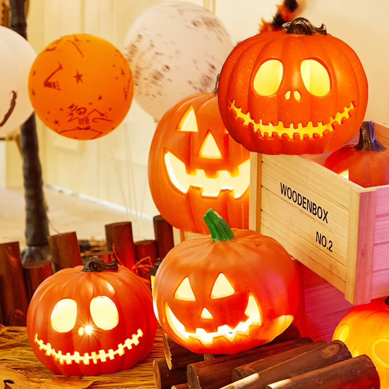 Halloween Decoration Props Pumpkin Lantern Cosplay Light Glow Supplies In The Dark Party Outdoor Decor Luminous Led Halloween