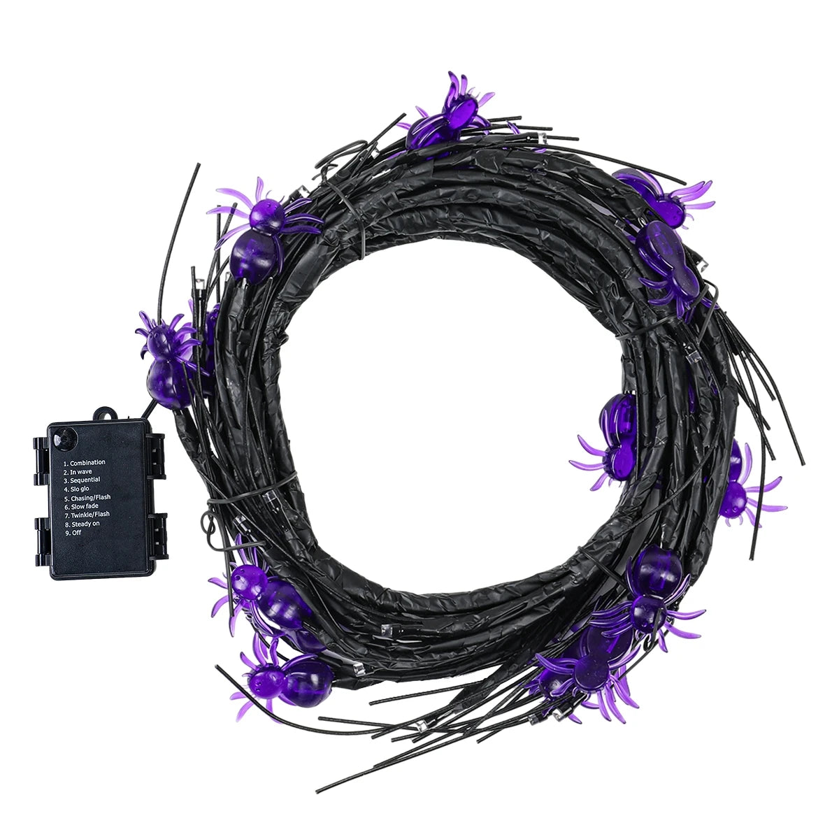 Halloween Purple Spider Vine Waterproof Timing String Light Happy Halloween Party Decoration 2024 For Home Trick Or Treat Favors