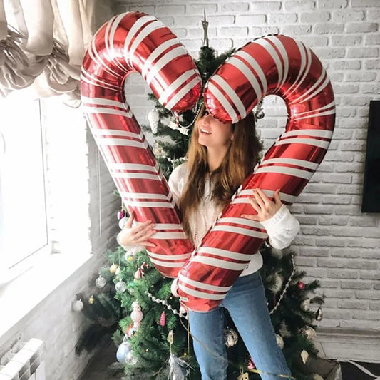 2pcs 85x40cm Inflatable Christmas Candy Cane Stick Balloons Outdoor Candy Canes Decor for Xmas Decoration Supplies 2023 Navidad