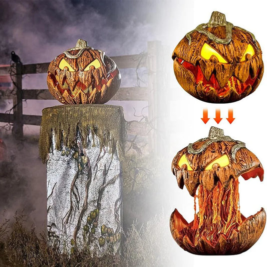 Noise Activated Pumpkin Animated Talking Pumpkin Decor LED Glowing Eyes Lifting Pumpkin Creates a Spooky Atmospheres Halloween