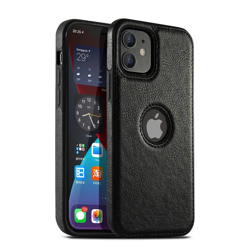 Ultra Thin Slim Leather Phone Case For iPhone 14 13 12 11 Pro Max XS XR X SE 7 8 Plus Shockproof Bumper Soft Business Back Cover