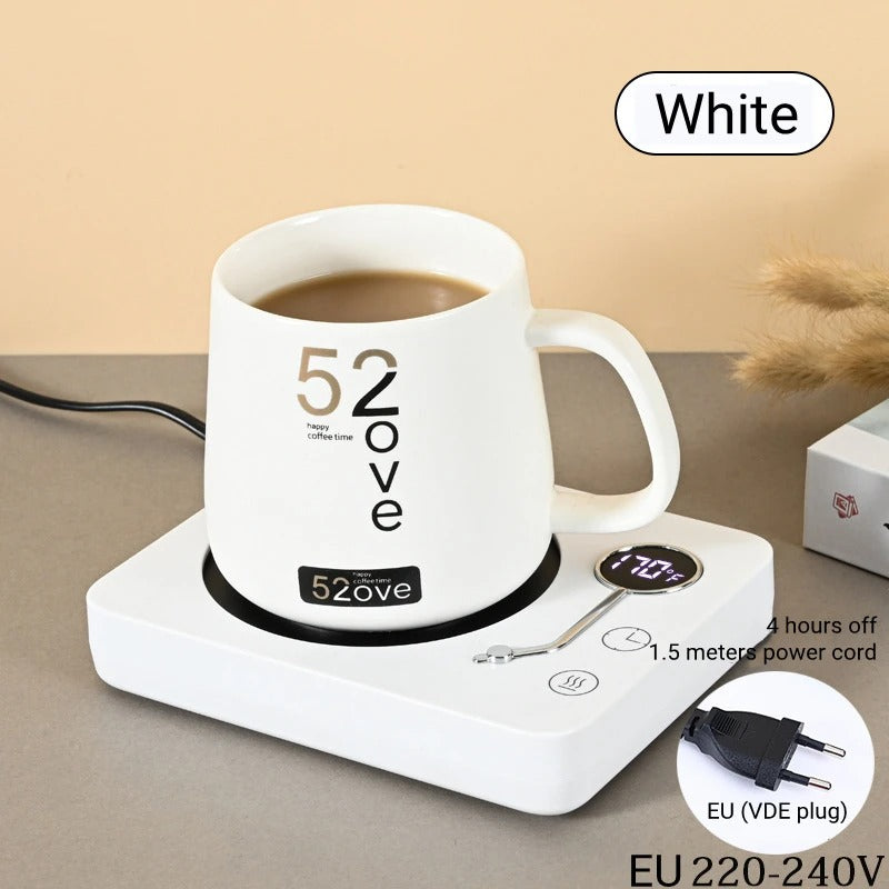 Smart Cup Heater Mug Warmer 3 Gear Setting Timing-off Keep Drinks Warm 110V/220V Coffee Mug Warmer Electric Heating Coaster