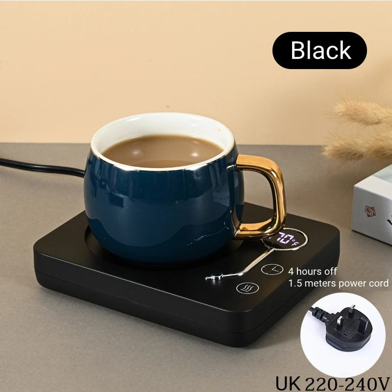 Smart Cup Heater Mug Warmer 3 Gear Setting Timing-off Keep Drinks Warm 110V/220V Coffee Mug Warmer Electric Heating Coaster