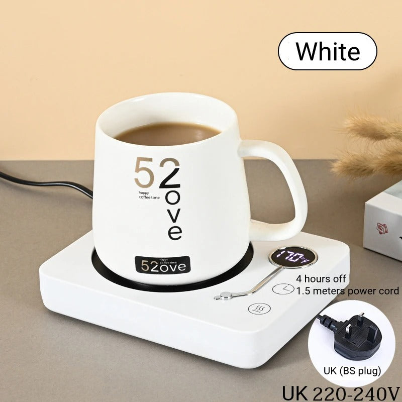 Smart Cup Heater Mug Warmer 3 Gear Setting Timing-off Keep Drinks Warm 110V/220V Coffee Mug Warmer Electric Heating Coaster