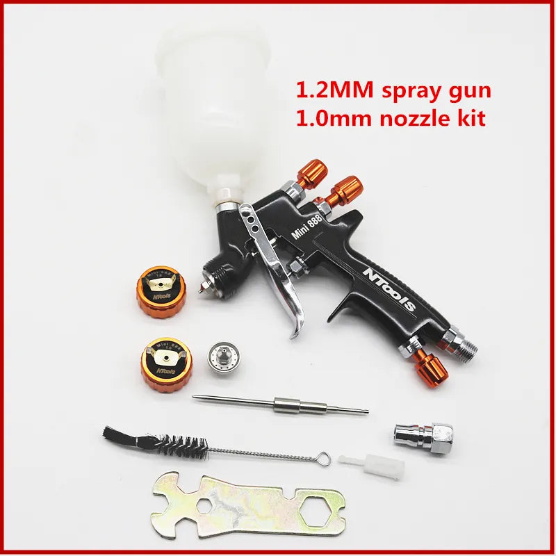 1.2MM Spray Gun 1.0MM Nozzle Kit 400CC/250CC Tank Air Spray Gun With Paint Mixing Cup And Adapter Mini Spray Gun Paint Spray Gun