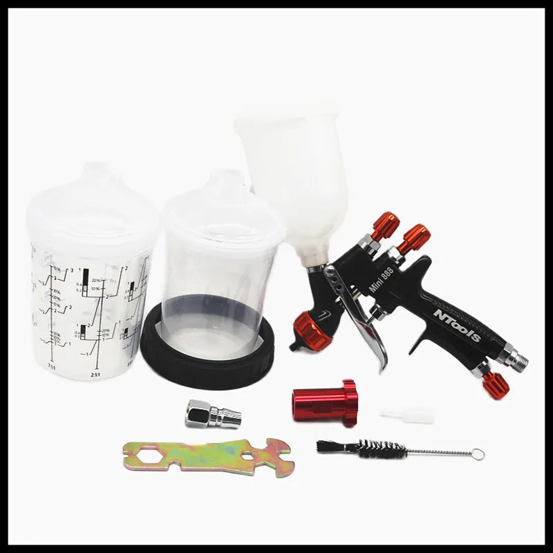 1.2MM Spray Gun 1.0MM Nozzle Kit 400CC/250CC Tank Air Spray Gun With Paint Mixing Cup And Adapter Mini Spray Gun Paint Spray Gun