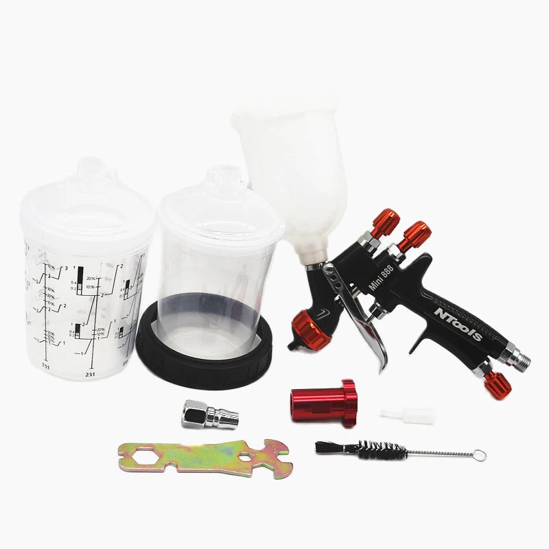 1.2MM Spray Gun 1.0MM Nozzle Kit 400CC/250CC Tank Air Spray Gun With Paint Mixing Cup And Adapter Mini Spray Gun Paint Spray Gun