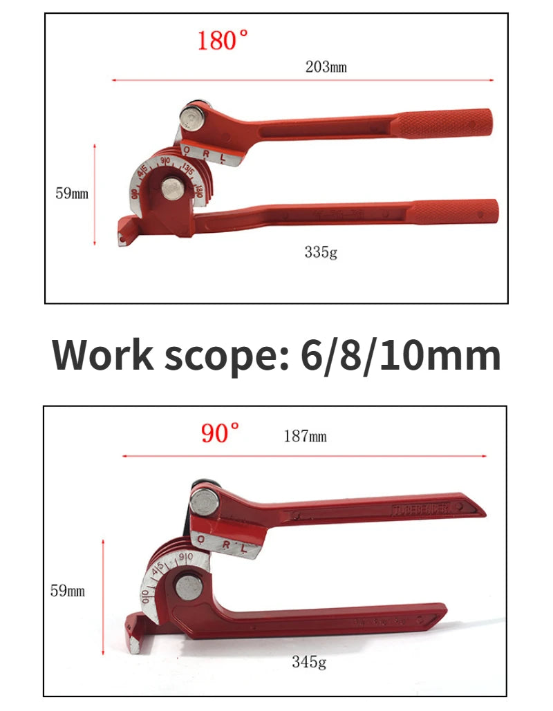 1/4" 5/16" 3/8" Brake Pipe Rolling Brass Copper Tube Pipe Manual Bending Tool Type Fuel Brake Pipe Bender Hand Tool