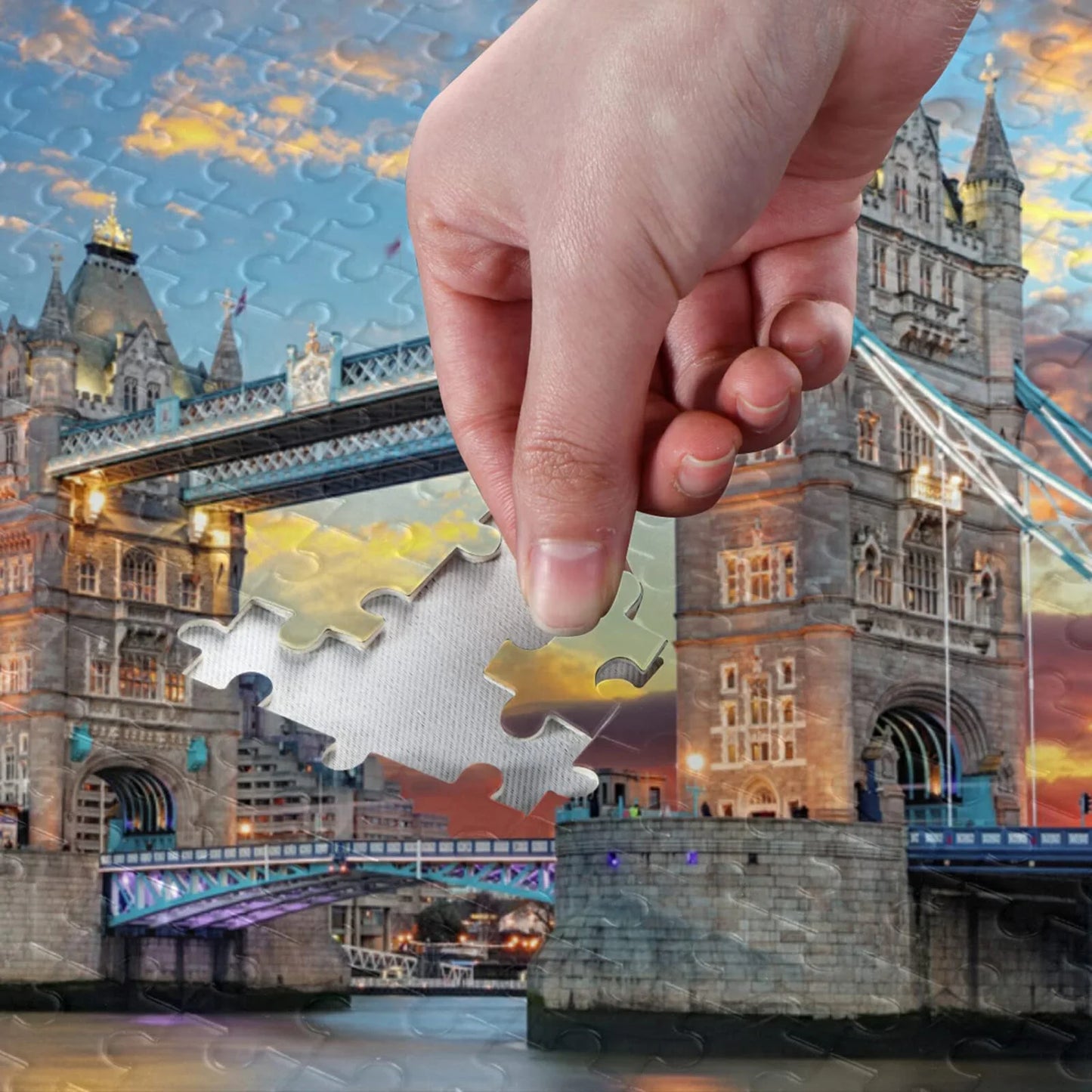 1000 Pieces London Bridge Jigsaw Puzzles, Adults Teens Kids Toys Gift Educational Intellectual Decompressing Fun Family Game