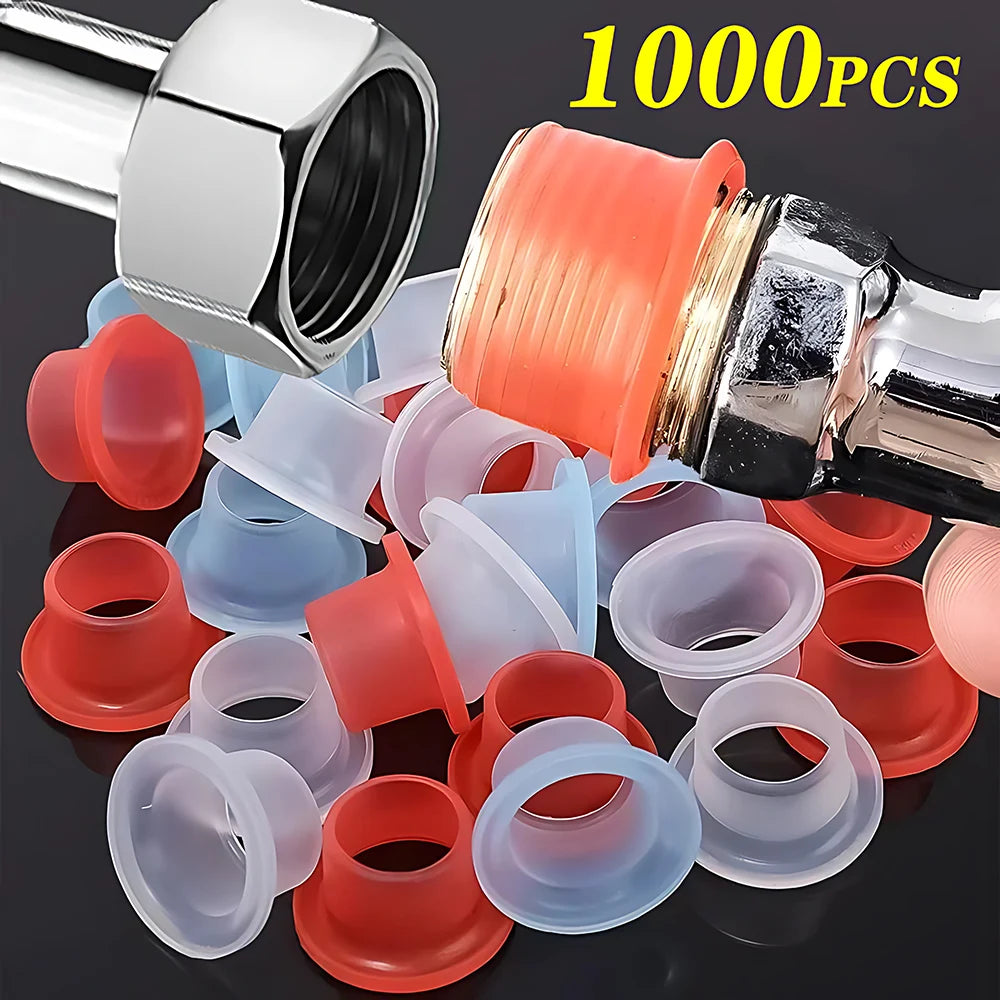 1000PCS Faucet Leakproof Gasket Triangle Valve Silicone Gasket with Rubber Tube Hose Drip-proof Plug Hose Connector Sealing Ring