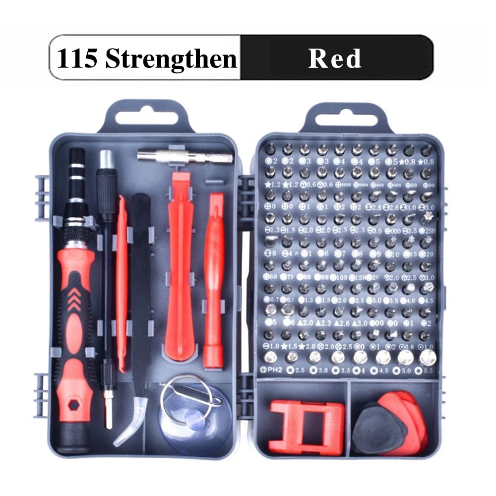 115 In 1 Mini Screwdriver Set of Screw Driver Bit Set Precision Set For Laptops Phone Watch Tablet Electronic Device Hand Tool