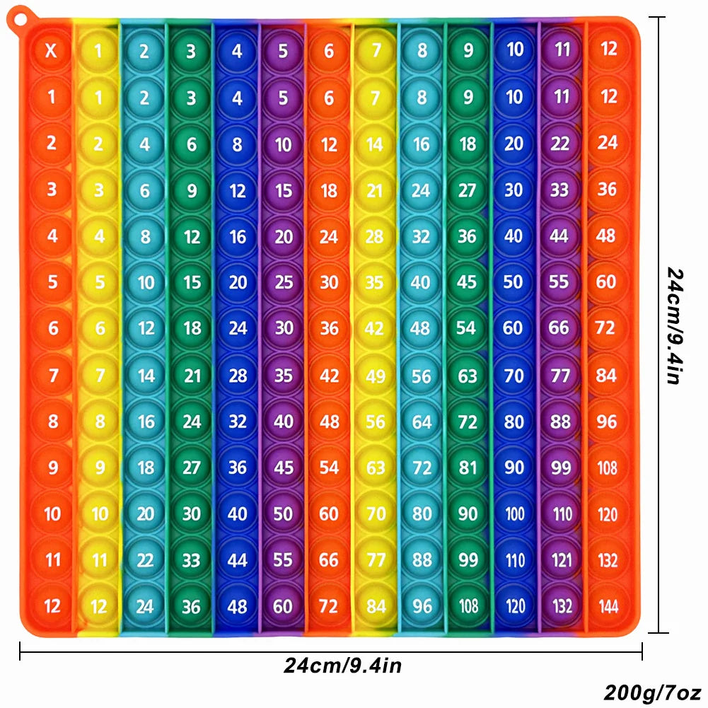 12x12 Multiplication Game Pop Toys, Math Learning Educational Toy Manipulatives for Kids Preschool Kindergarten Classroom, Push