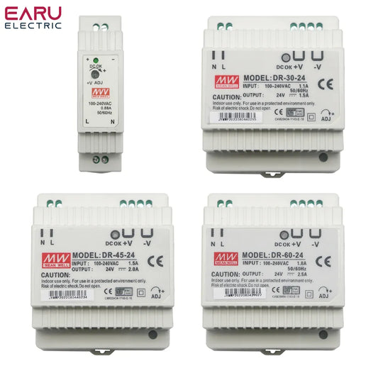 15W 30W 45W 60W Single Output 5V 12V 15V 24V Industrial Din Rail Power Supply Switch DR-15 DR-30 DR-45 DR-60