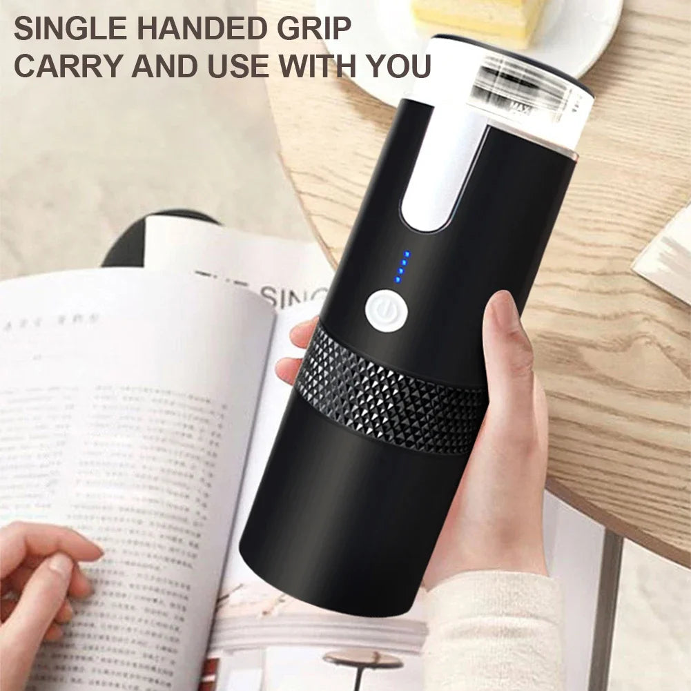 170ML Coffee Maker Portable Espresso Maker Car Coffee Machine Compatible with Capsule & Ground Coffee for Camping Travel Hiking