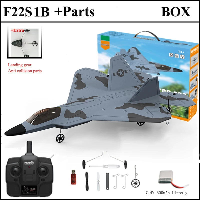 2024 New F22S 2.4G 4CH 3D6G RC Airplane Raptor F22 Warplane WLtoys A180 Upgrade Version LED Light With Gyroscope Out Door Toys