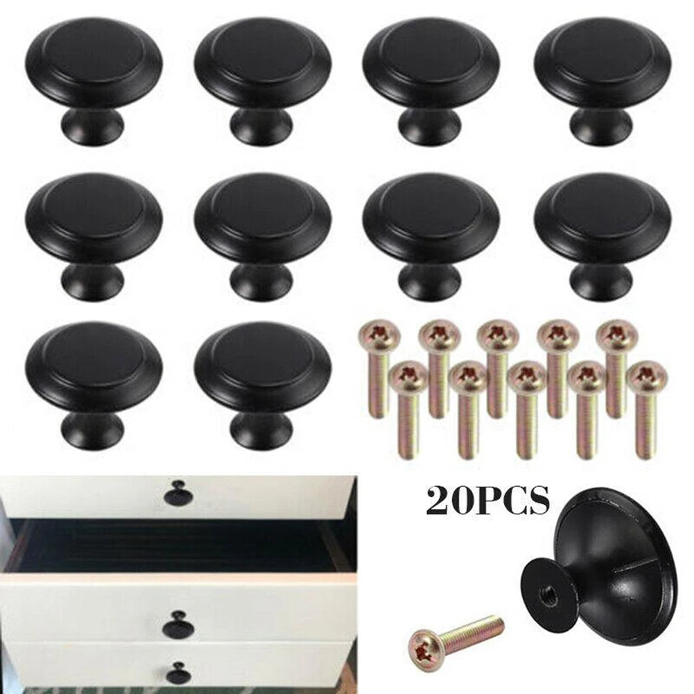 20pcs Drawer Handles Cabinet Pulls Cupboard Drawer Knobs Kitchen Cupboard Wardrobe Pull Handles Black Furniture Door Hardware