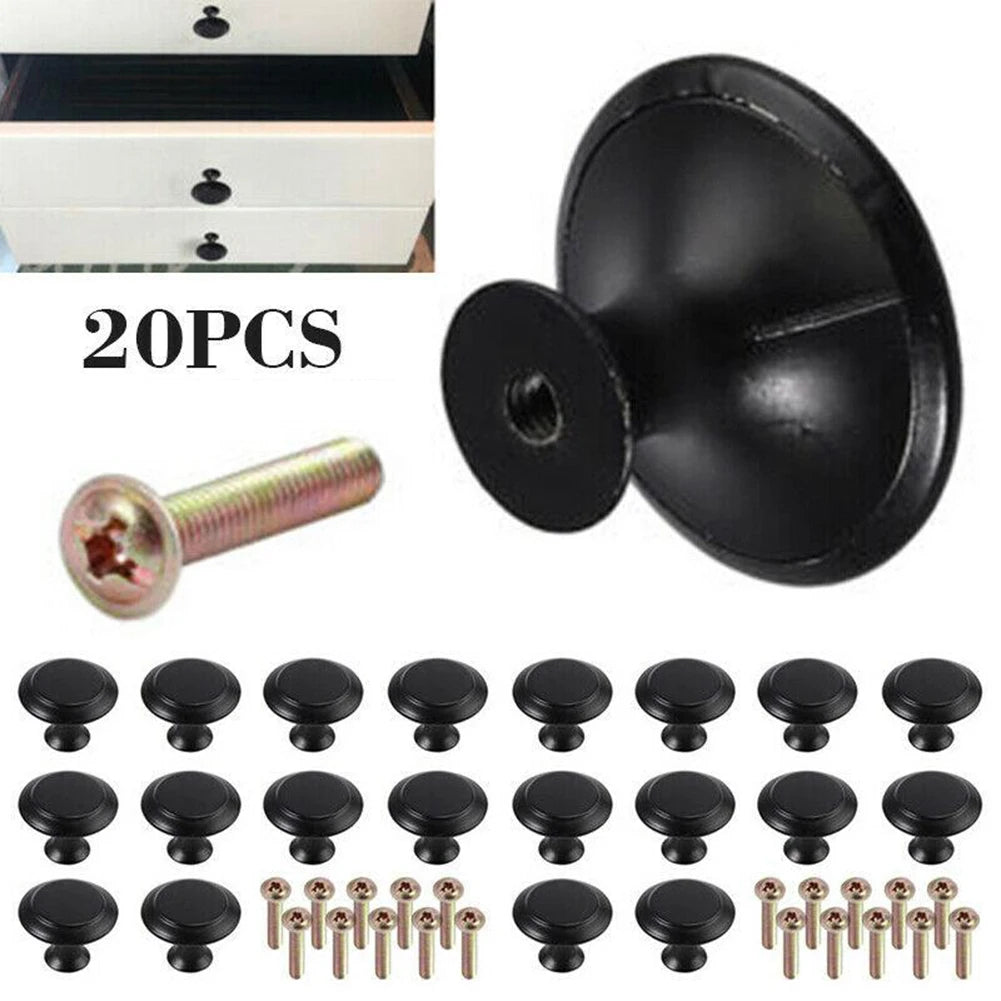 20pcs Drawer Handles Cabinet Pulls Cupboard Drawer Knobs Kitchen Cupboard Wardrobe Pull Handles Black Furniture Door Hardware