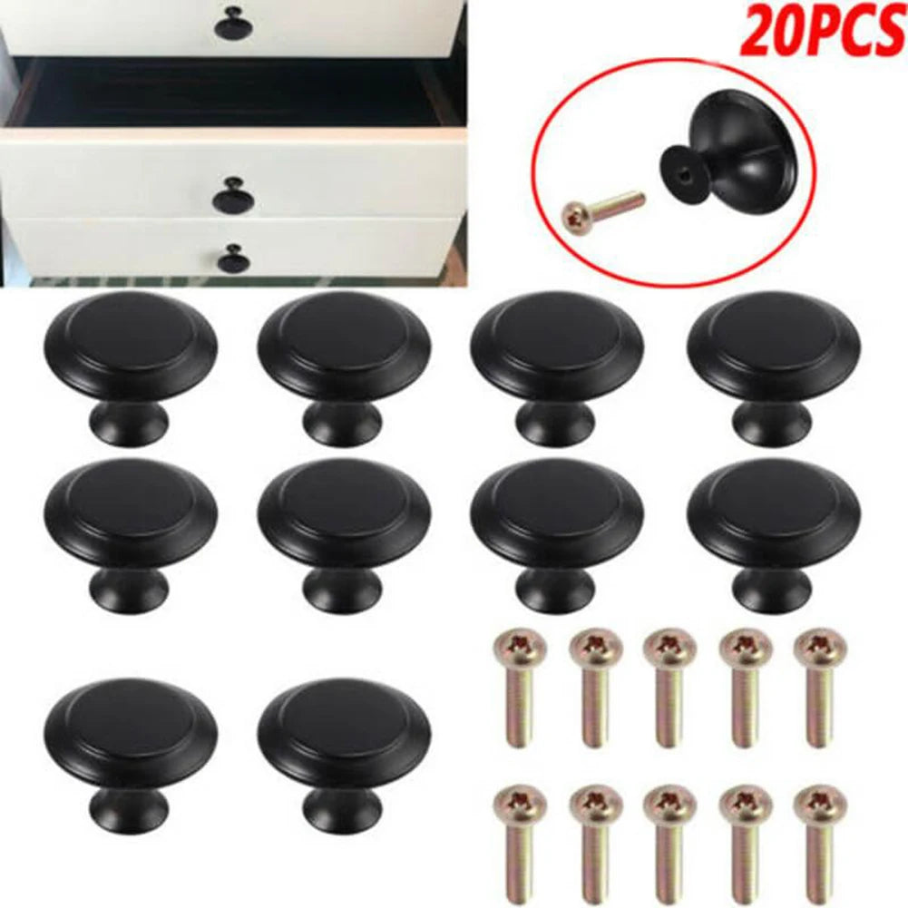 20pcs Drawer Handles Cabinet Pulls Cupboard Drawer Knobs Kitchen Cupboard Wardrobe Pull Handles Black Furniture Door Hardware