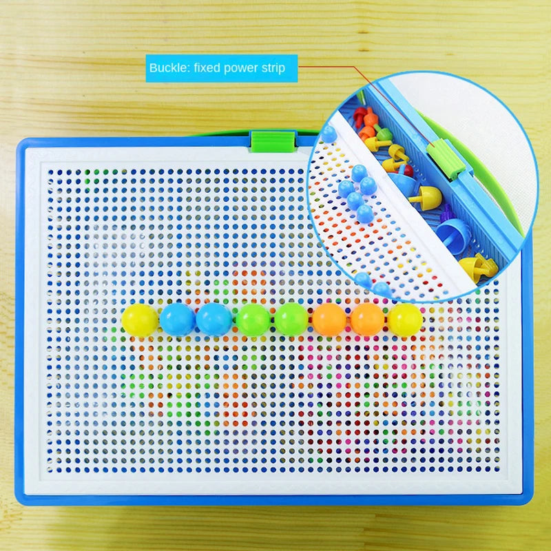 296pcs Mushroom Nail 3D Puzzle Blocks Kids Montessori Games Color Cognition Intellectual Educational Toys for Children Gifts