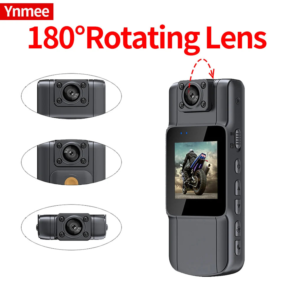 2K Wifi Mini Camera HD LED Screen 180 Rotatable Len Police Body Worn Cameras Wearable Pocket Sports DV DVR Camcorder PC Webcam