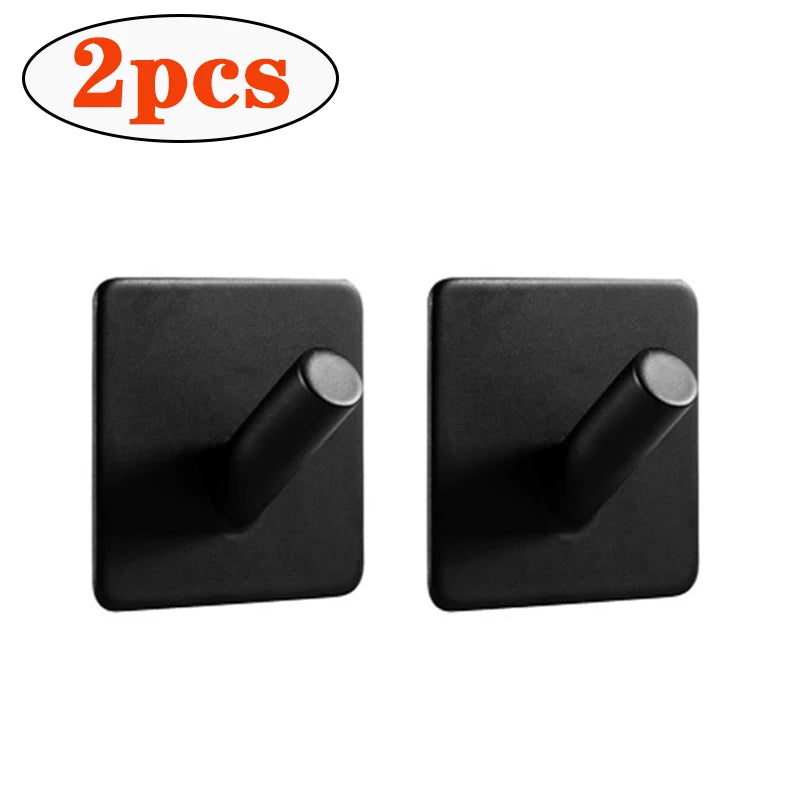 2pcs Self Adhesive Bathroom Robe Towel Hanger Hooks 304 Stainless Steel Hook for Bathroom Hangers Shower Holder Hook Accessories