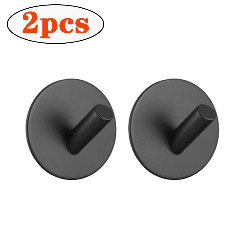 2pcs Self Adhesive Bathroom Robe Towel Hanger Hooks 304 Stainless Steel Hook for Bathroom Hangers Shower Holder Hook Accessories