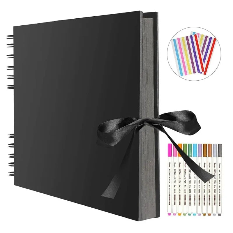 30/80 Pages  Photo Albums 80 Black Pages Memory Books A4 Craft Paper DIY Scrapbooking Picture Wedding Birthday Childrens Gift