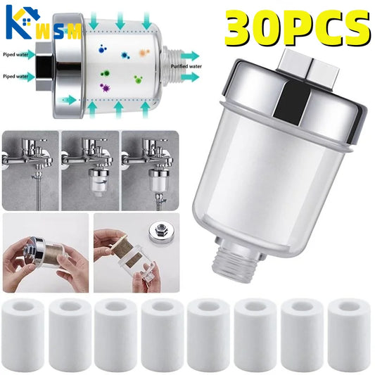 30PCS Water Outlet Purifier Kits Universal Faucet Filter Kitchen Bathroom Shower Household Filter PP Cotton High Density Filter