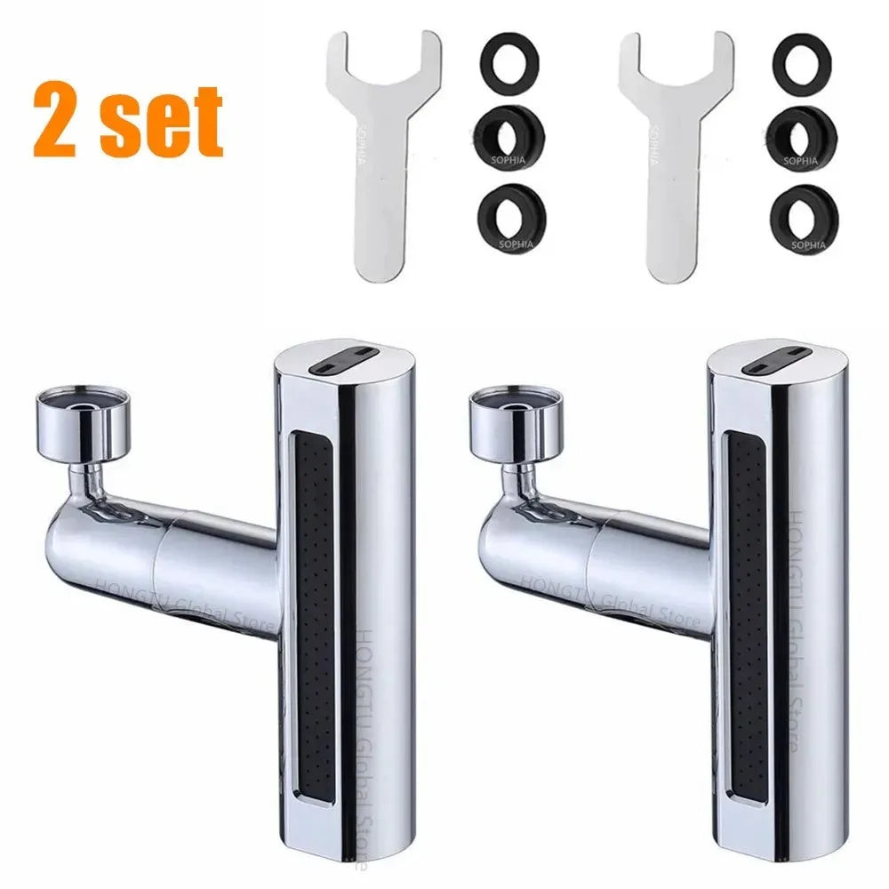 360° Swivel Waterfall Faucet Extension Adapter Sprayer 4 Modes for Kitchen Sink Tap Shower Spray Waterfall Pressurized Bubbler