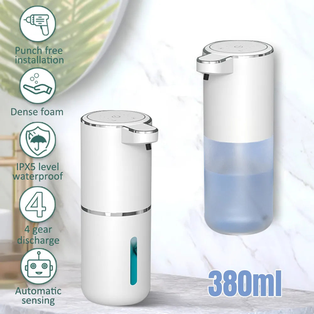 380ML White Automatic Foam Soap Dispensers Smart Foam Machine Infrared Inductive Liquid Soap Dispenser Pump Hand Sanitizer