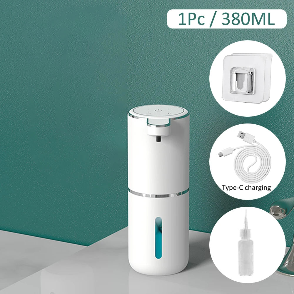 380ML White Automatic Foam Soap Dispensers Smart Foam Machine Infrared Inductive Liquid Soap Dispenser Pump Hand Sanitizer