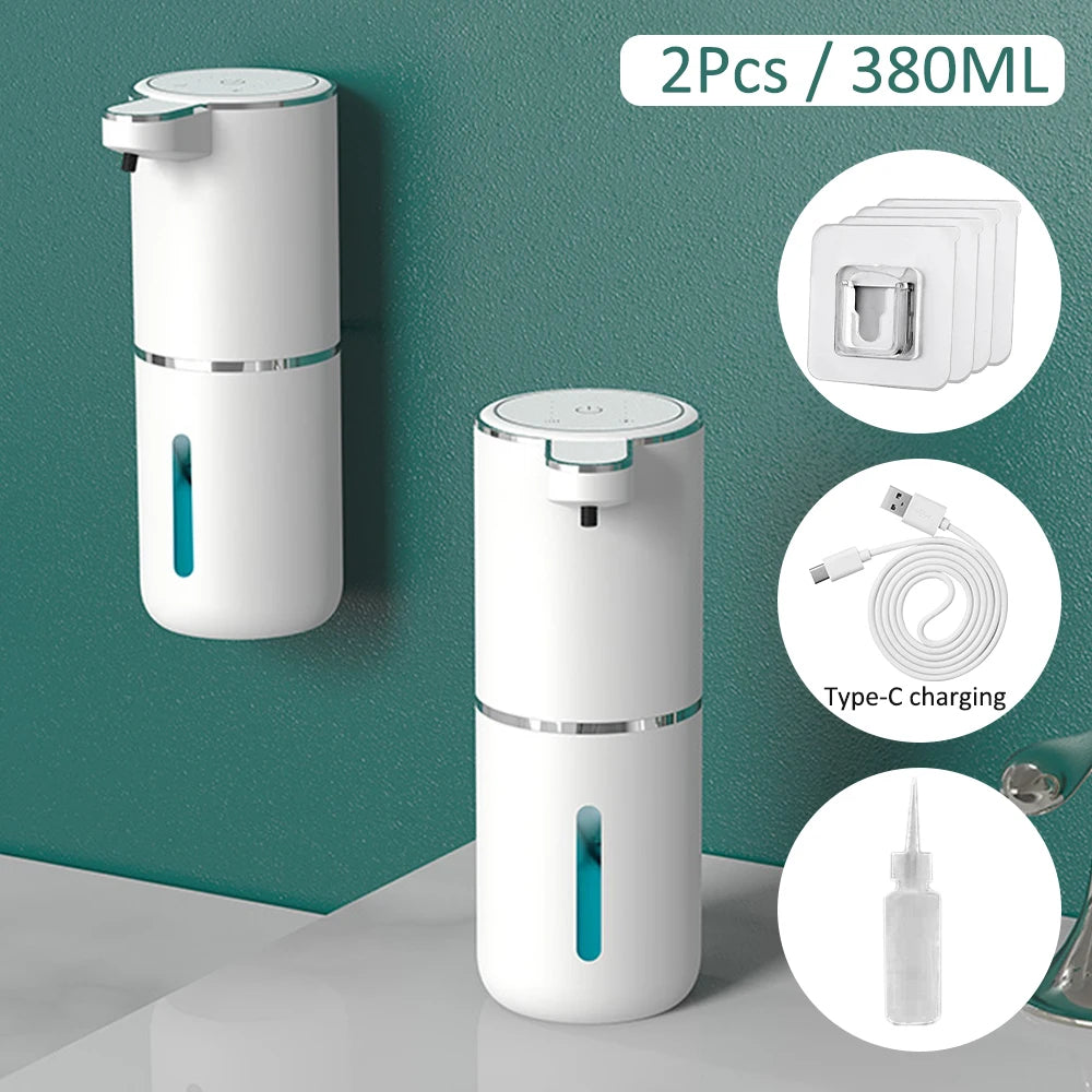 380ML White Automatic Foam Soap Dispensers Smart Foam Machine Infrared Inductive Liquid Soap Dispenser Pump Hand Sanitizer